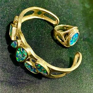 Whitney Kelly Sterling Cuff Bracelet and Matching Ring Mosaic